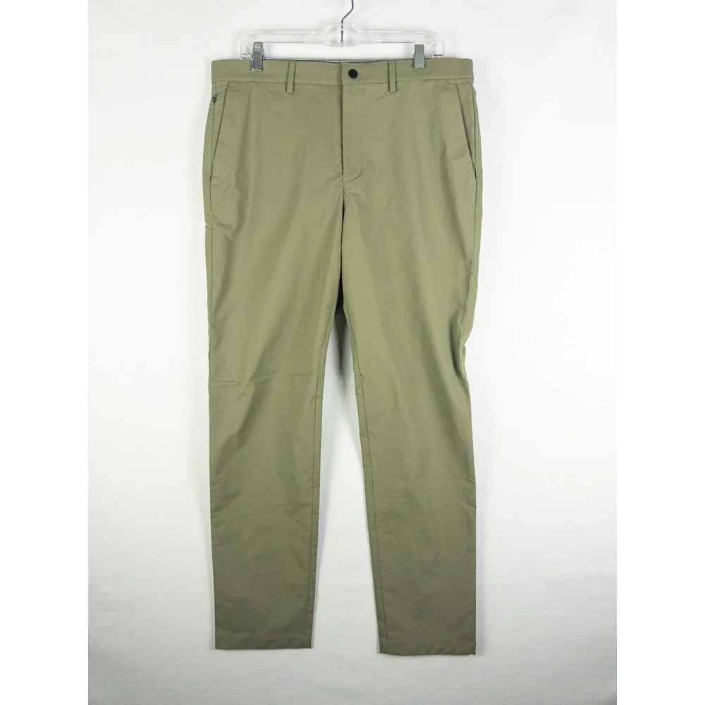 Banana Republic Slim Fit Chino Pants Mens 34x32 Olive Green Stretch Minimalist